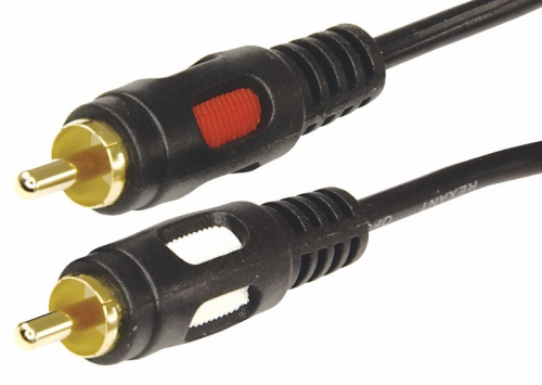 картинка Шнур 2 RCA - 2 RCA,  1,5м,  черный (GOLD) REXANT от магазина Сантехстрой