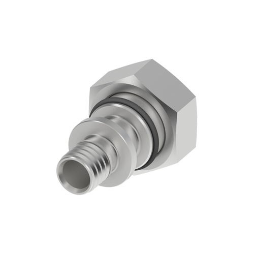 картинка Соединение прямое с внутренней резьбой, накидная гайка, Евроконус,16, латунь, никилированная от магазина Сантехстрой