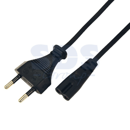 картинка Шнур сетевой,  вилка - евроразъем С7, кабель 2x0,5 мм²,  длина 1,5 метра (PE пакет) СМАРТКИП от магазина Сантехстрой