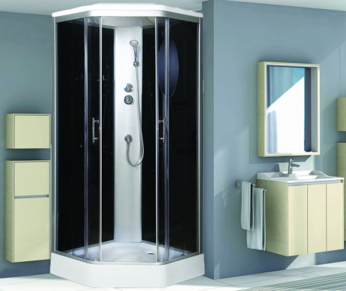 картинка Душевая кабина Niagara Ultra NG-2506-01 (90х90х220) низкий поддон(16см),стекло тонированное,4 места от магазина Сантехстрой