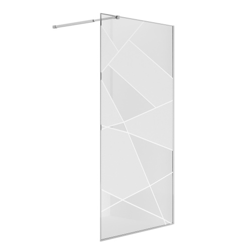 картинка Душевая перегородка Niagara Nova NG-660-12 (120х195) хром,стекло прозрачное с рисунком,1 место от магазина Сантехстрой