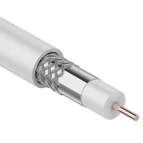 картинка Кабель коаксиальный RG-6U,  75 Ом, CCS/Al/Al,  48%,  100 м, INDOOR,  белый,  PROconnect от магазина Сантехстрой
