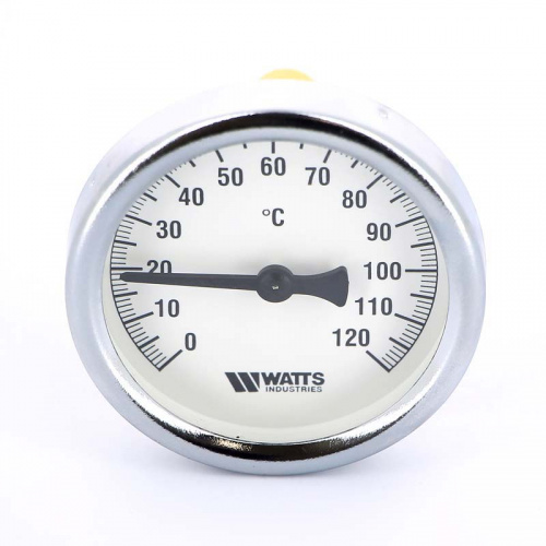 картинка Термометр биметаллический F+R801 WATTS Ind 63мм 120°C гильза 50мм от магазина Сантехстрой