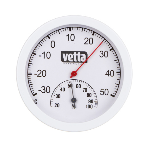 картинка VETTA Термометр круглый, измерение влажности воздуха, блистер, 12,5см, пластик, металл от магазина Сантехстрой