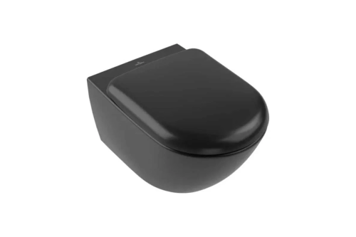 картинка Унитаз подвесной Villeroy & Boch Antao 370x560 мм, CeramicPlus, цвет Pure Black 4674 T0 R7 00337434 от магазина Сантехстрой