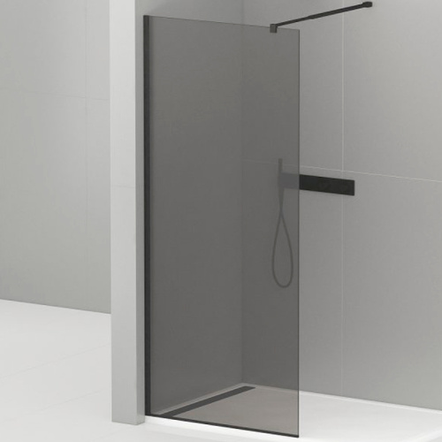 картинка Душевая перегородка Cezares Liberta 100 LIBERTA-L-1-100-120-GR-NERO профиль Черный матовый стекло серое от магазина Сантехстрой