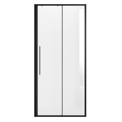 картинка Дверь в нишу NG-84-10AB (100*195) черный матовый, стекло прозрачное, 1 место от магазина Сантехстрой