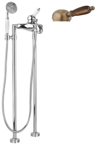 изображение напольный смеситель для ванны с ручным душем cezares elite-vdpm-02-nc