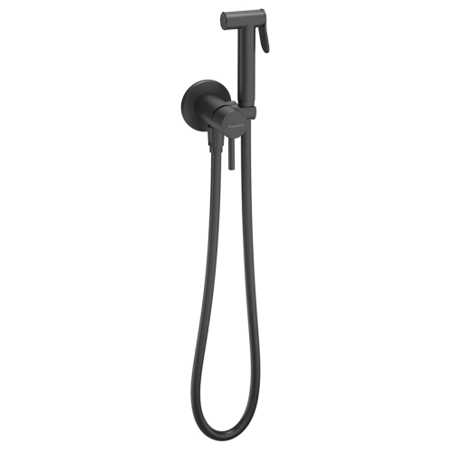 картинка встраиваемый смеситель с гигеническим душем pulito, черный