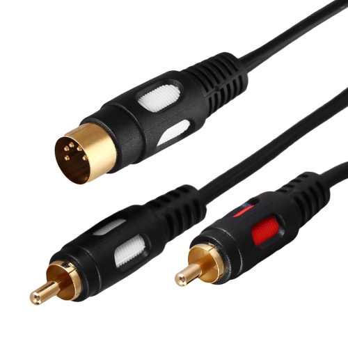 картинка Шнур DIN 5 Pin - 2 RCA,  1,5м (GOLD) REXANT от магазина Сантехстрой