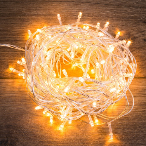 картинка Гирлянда Твинкл Лайт 10 м,  прозрачный ПВХ,  80 LED,  цвет ТЕПЛЫЙ БЕЛЫЙ от магазина Сантехстрой