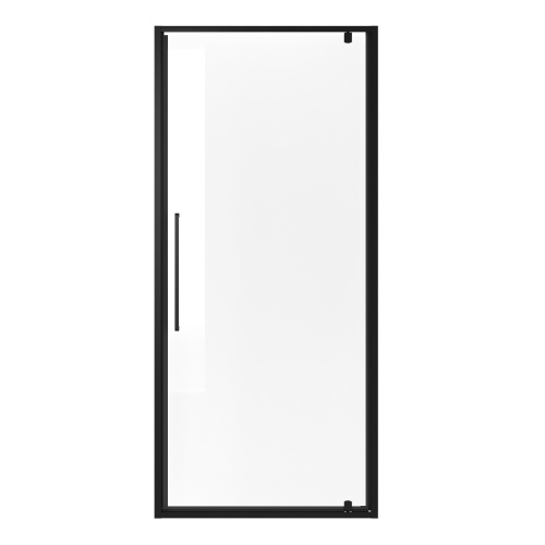 картинка Дверь в нишу NG-85-10AB (100*195) черный матовый, стекло прозрачное, 1 место от магазина Сантехстрой
