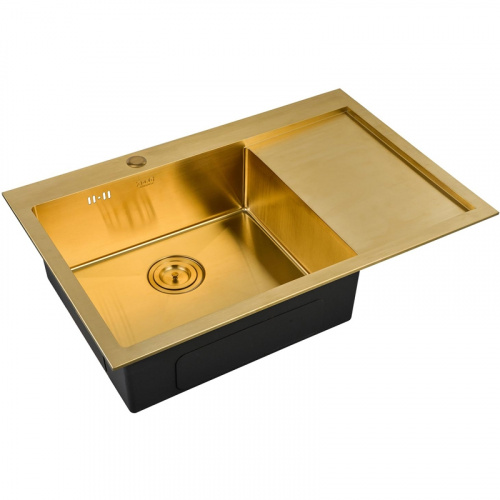 картинка Кухонная мойка ZorG PVD Bronze SZR-7851-L BRONZE Бронза от магазина Сантехстрой
