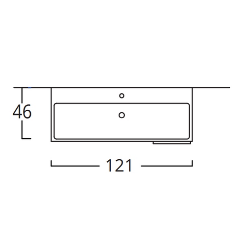 картинка Раковина BMT Mercury 834 741 OBE 010 120х46 белый глянцевый от магазина Сантехстрой