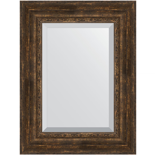 картинка Зеркало Evoform Exclusive 82х62 BY 3404 с фацетом в багетной раме - Состаренное дерево с орнаментом 120 мм от магазина Сантехстрой