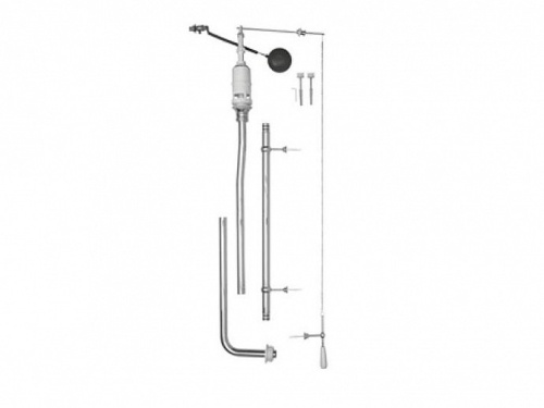 картинка BOCR Смывной механизм для подвесного бачка 878011 с длинной трубой, отделка - хром. от магазина Сантехстрой