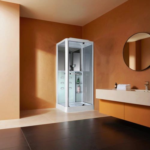 картинка Душевая кабина Loranto CS 126  R 90*100*235 правосторонняя, прозрачное стекло 6 мм., профиль белый (00054490) от магазина Сантехстрой