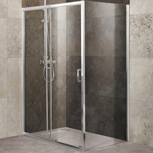 картинка Душевой уголок BelBagno Unique 115x90 UNIQUE-AH-1-100/115-90-C-Cr профиль Хром стекло прозрачное от магазина Сантехстрой