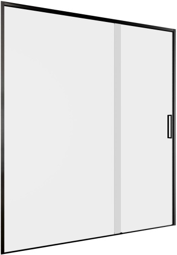 картинка Душевая дверь Aquanet Pleasure Evo 160 AE65-N160-BT профиль черный, прозрачное стекло от магазина Сантехстрой