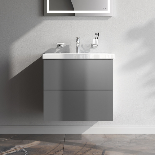 картинка M90FHX06022GM GEM, База под раковину, подвесная, 60 см, 2 ящика push-to-open, графит матовый от магазина Сантехстрой