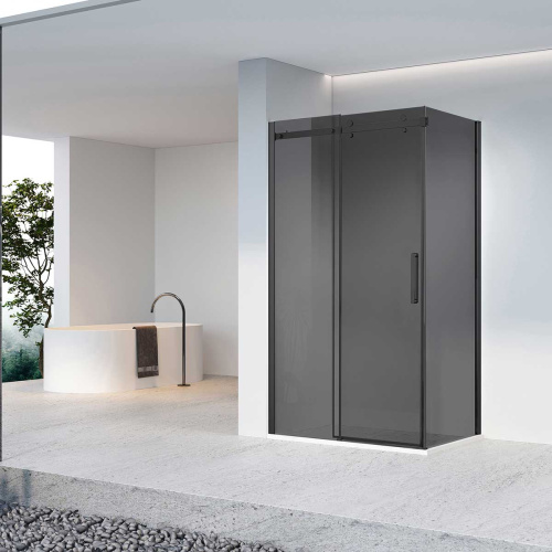 картинка Душевой уголок Como-N VSR-4CN9012CGB, 1200*900, черный, стекло тонированное от магазина Сантехстрой