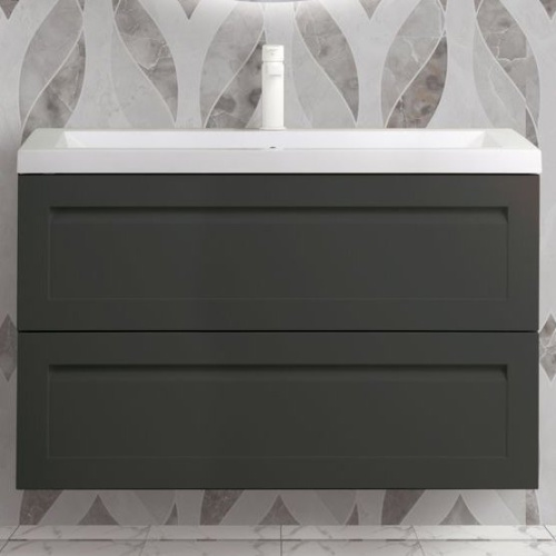 картинка Тумба под раковину Art&Max Platino AM-Platino-900-2C-SO-GM 89,8х48 см подвесная, серый матовый от магазина Сантехстрой