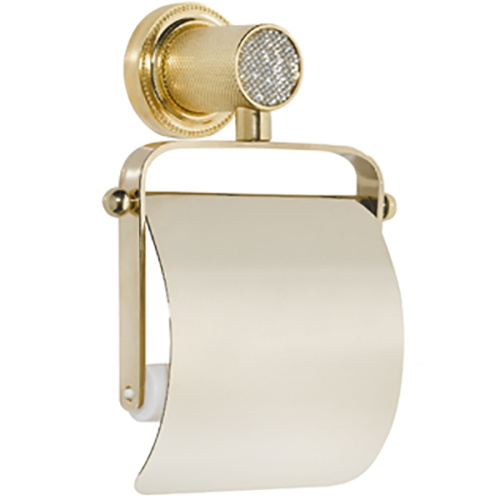 картинка Держатель туалетной бумаги Boheme Royal Cristal 10921-G с крышкой Золото от магазина Сантехстрой