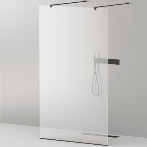 картинка Душевая перегородка Cezares Liberta 105 LIBERTA-L-2-105-120-C-NERO профиль Черный матовый стекло прозрачное от магазина Сантехстрой