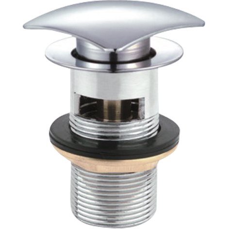 картинка Донный клапан CEZARES CZR-SCQ2-01 с системой "клик-клак", с переливом, с квадратной кнопкой, хром от магазина Сантехстрой