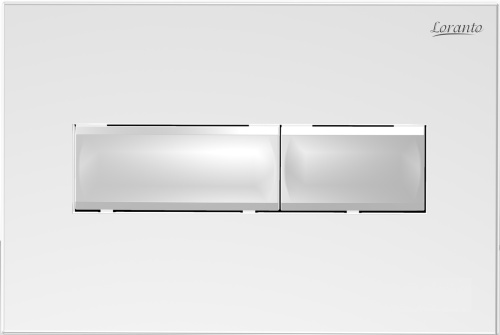 картинка Кнопка смыва Loranto 24.5х1.9х16.5 для инсталляции, металл/пластик, цвет Белый глянцевый (7320) от магазина Сантехстрой