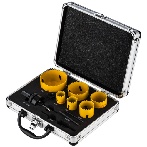 картинка Набор коронок Bimetal (22, 25, 35, 40, 51, 67),  11 предметов,  металлический кейс KRANZ от магазина Сантехстрой