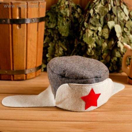 картинка Шапка "Ушанка" со звездой темный верх (арт.3048) Ожерельев от магазина Сантехстрой