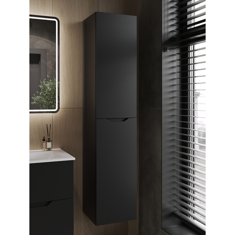 картинка Orange Line Li-35Pub Пенал подвесной 35 правый, матовый черный от магазина Сантехстрой