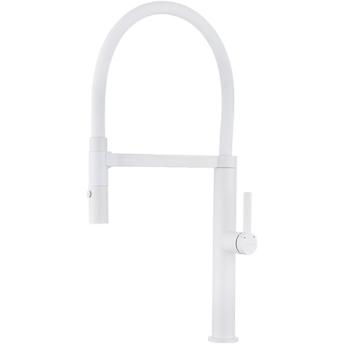 картинка смеситель для кухни paulmark leader le214101-431 белый матовый