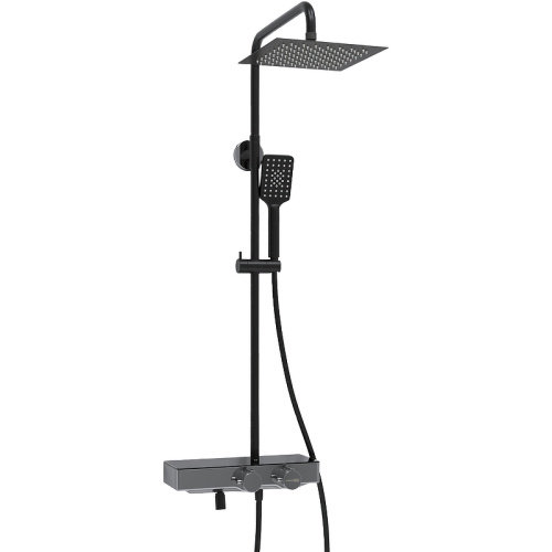 картинка Душевая система WasserKRAFT A114.255.130.CB Thermo с термостатом Черная матовая от магазина Сантехстрой