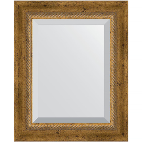 картинка Зеркало Evoform Exclusive 53х43 BY 3354 с фацетом в багетной раме - Состаренная бронза с плетением 70 мм от магазина Сантехстрой