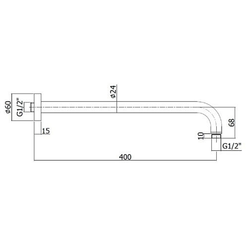 картинка Кронштейн для верхнего душа Paffoni Lusso 400 мм Черный матовый (ZSOF034NO) от магазина Сантехстрой