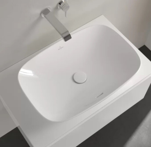 картинка Раковина, Villeroy&Boch, Loop&Friends, шгв 620*420*120, отверстия для смесителя-отсутствуют, цвет-альпийский белый (белый Alpin) от магазина Сантехстрой