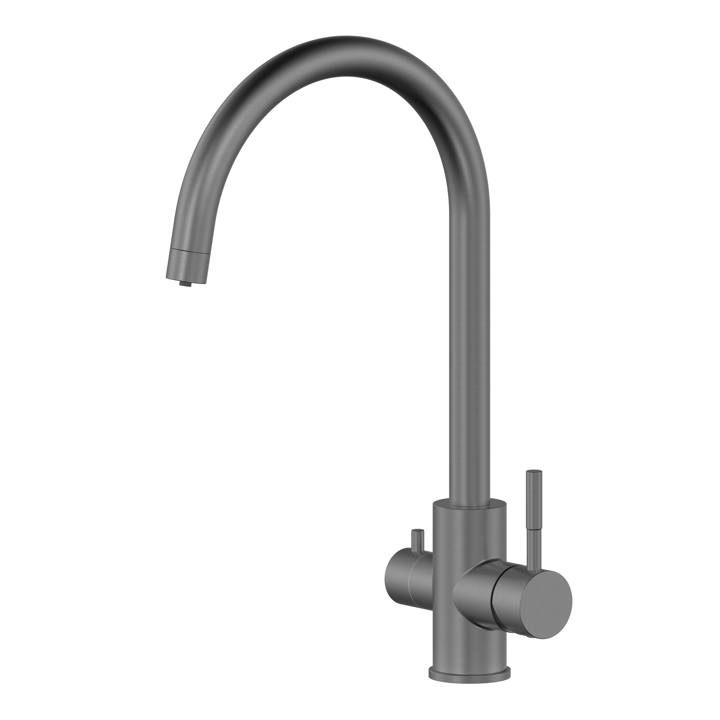 картинка Кухонный смеситель с подключением к фильтру Oliveeka OL-458022-BGM, матовый оружейный металл от магазина Сантехстрой