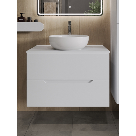 картинка Тумба с раковиной подвесная Orange Line Li-80TuwMDF+B07-420W 80 см, белый от магазина Сантехстрой