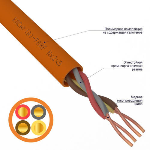 картинка Кабель огнестойкий КПСнг(А)-FRHF 2x2x0,75мм²,  бухта 200м REXANT от магазина Сантехстрой
