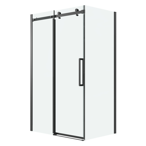 картинка Душевое ограждение Grossman Classic 100.K33.04.110.21.00-200.K33.04.80.21.00 (110х80х195) раздвижная,черный матовый,стекло прозрачное,2 места от магазина Сантехстрой