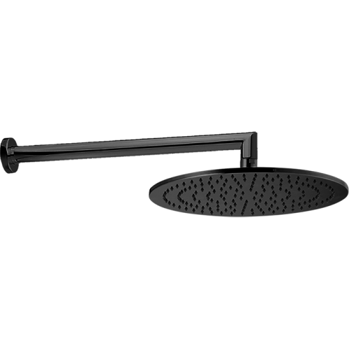 картинка CISAL Shower Верхний душ D300 мм с настенным держателем L400 мм, цвет черный матовый от магазина Сантехстрой