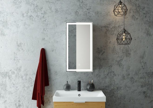 картинка Зеркало-шкаф с подсветкой ART&MAX TECHNO AM-Tec-350-650-1D-L-DS-F от магазина Сантехстрой