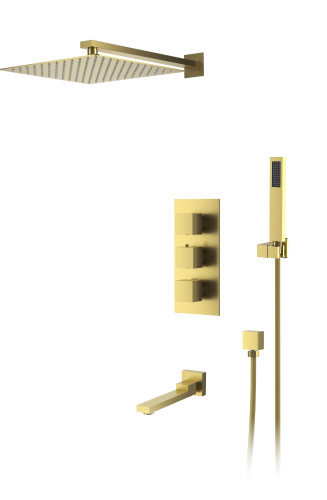 картинка Душевая система для ванны и душа DK встраиваемая термостатический с изливом матовое золото Bayern.Liszt (DA2515607A04) от магазина Сантехстрой