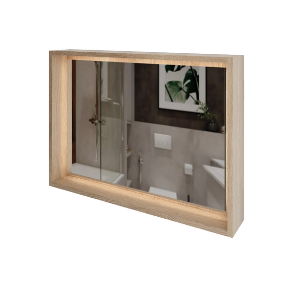 картинка Полка с зеркалом Парма, Дуб 100 от магазина Сантехстрой