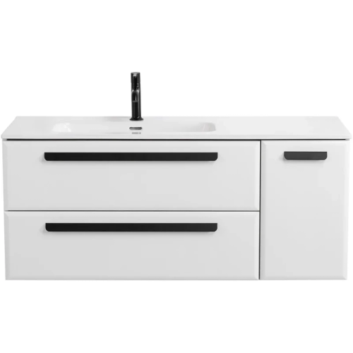 картинка Тумба под раковину Cezares Eco ECO-CER-N-1200-2C-1A-SO-BL-L 120 см L, подвесная, Bianco Lucido от магазина Сантехстрой