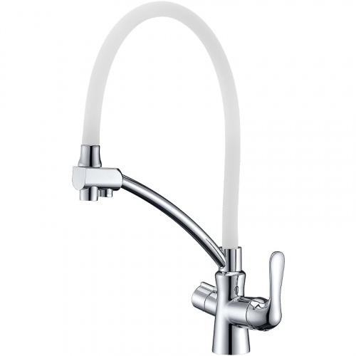 картинка смеситель для кухни lemark lm3070c-white белый