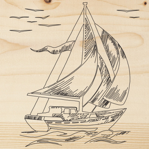 картинка Доска для выжигания «Корабль Парусник»,  150х150мм,  1 шт. ,  пакет REXANT от магазина Сантехстрой