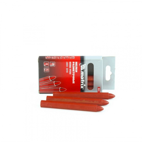 картинка Мелки разметочные восковые красные, 120 мм, коробка 6 шт Matrix от магазина Сантехстрой